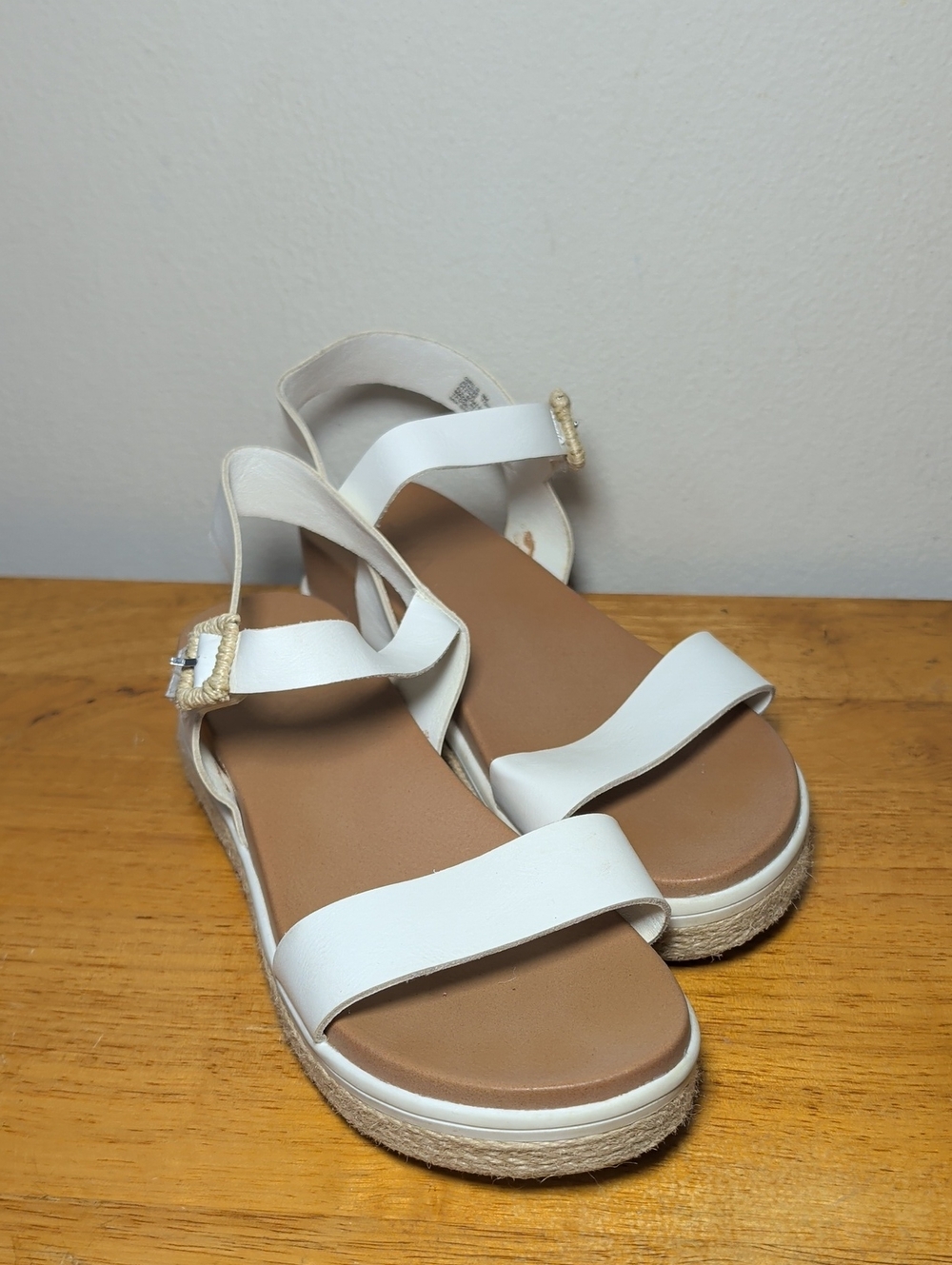 MIA White Platform Espadrille Sandals with Ankle Strap Summer Beach Girls Size 3